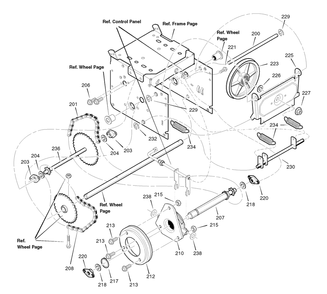 Drive Diagram and Parts List for 1695375-6271500X43 2007 Briggs and Stratton Snow Blower